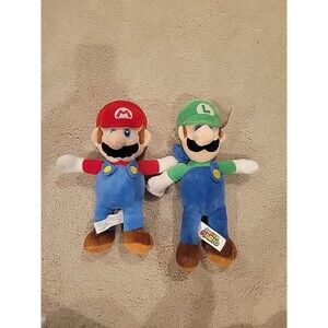 Super Mario Brothers Plush Toy. 2016 Mario, 2017 Luigi - 12" Nintendo Good Stuff